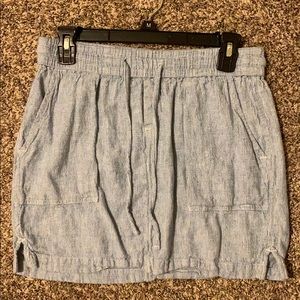 Old Navy Blue & White Striped Linen Skirt